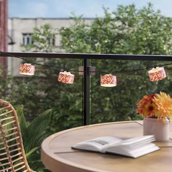 10ct LED Brown Printed Geo Shades Indoor Outdoor Orb and Globe String Lights - Picture 5 of 5